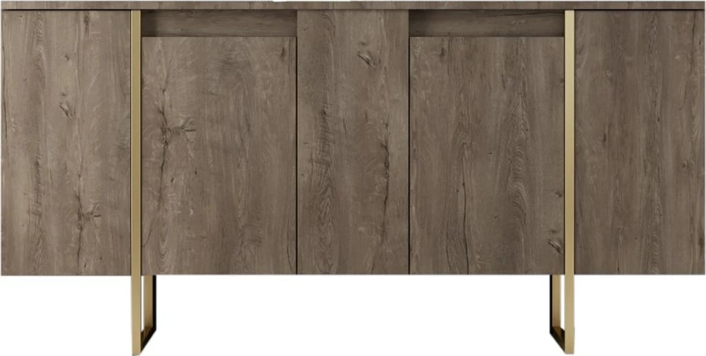 Set mobiljesh për dhomë dite, ngjyrë arrë, ari, Skye Decor, pa artikuj