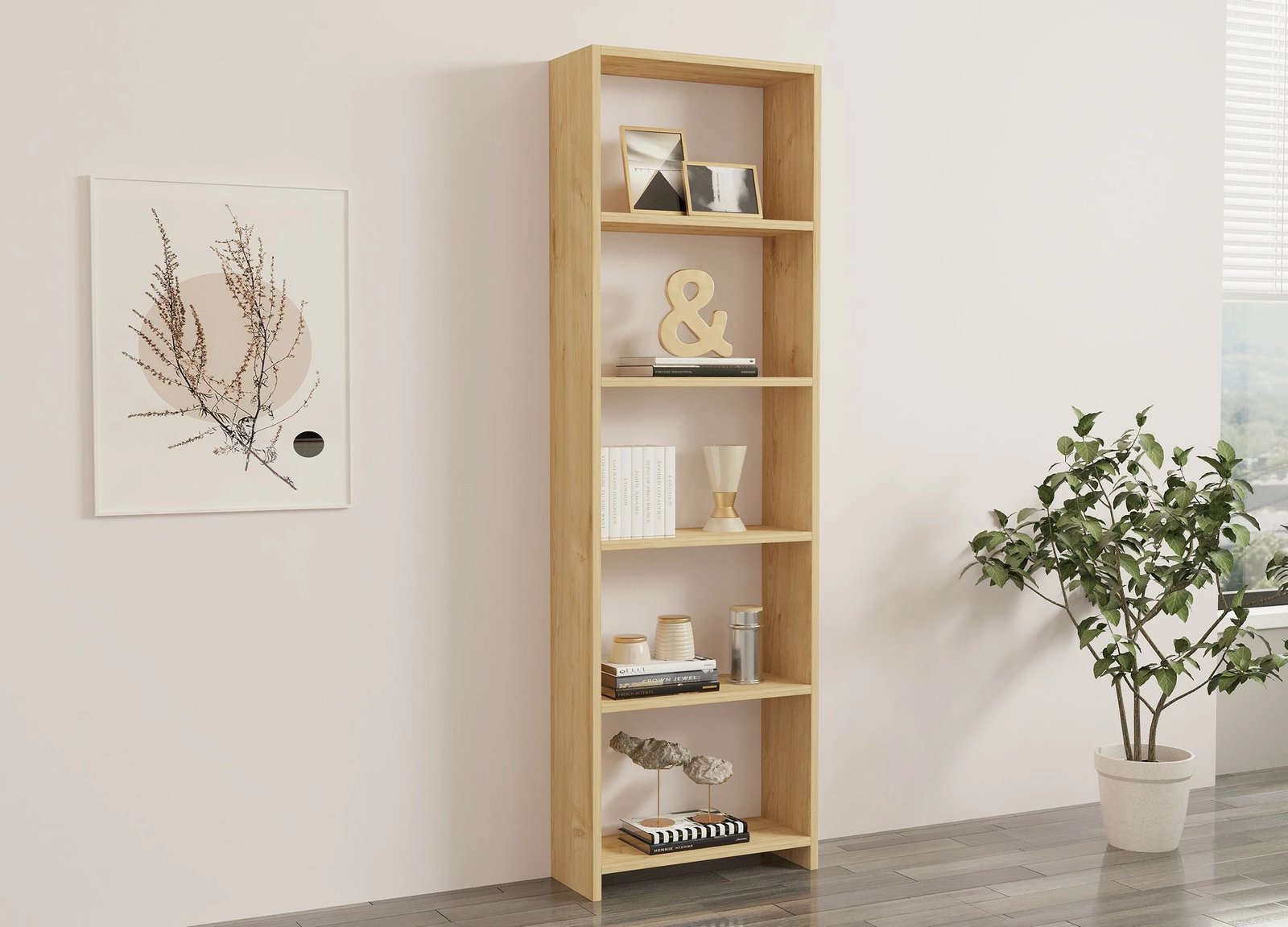 Raft librash Hanah Home, ngjyrë lisi, i ri