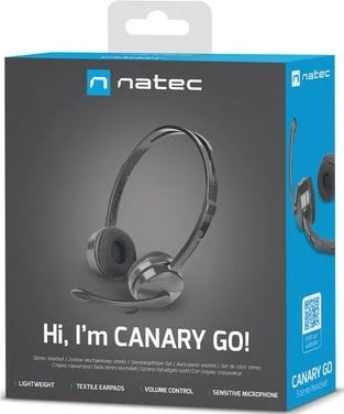 Kufje Natec Canary Go me mikrofon, NSL-1665, Stereo, 3.5 mm, të zeza