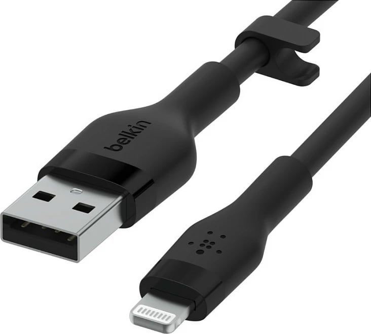 Kabllo Belkin CAA008BT1MBK, 1 m, USB A në USB C/Lightning, e zezë