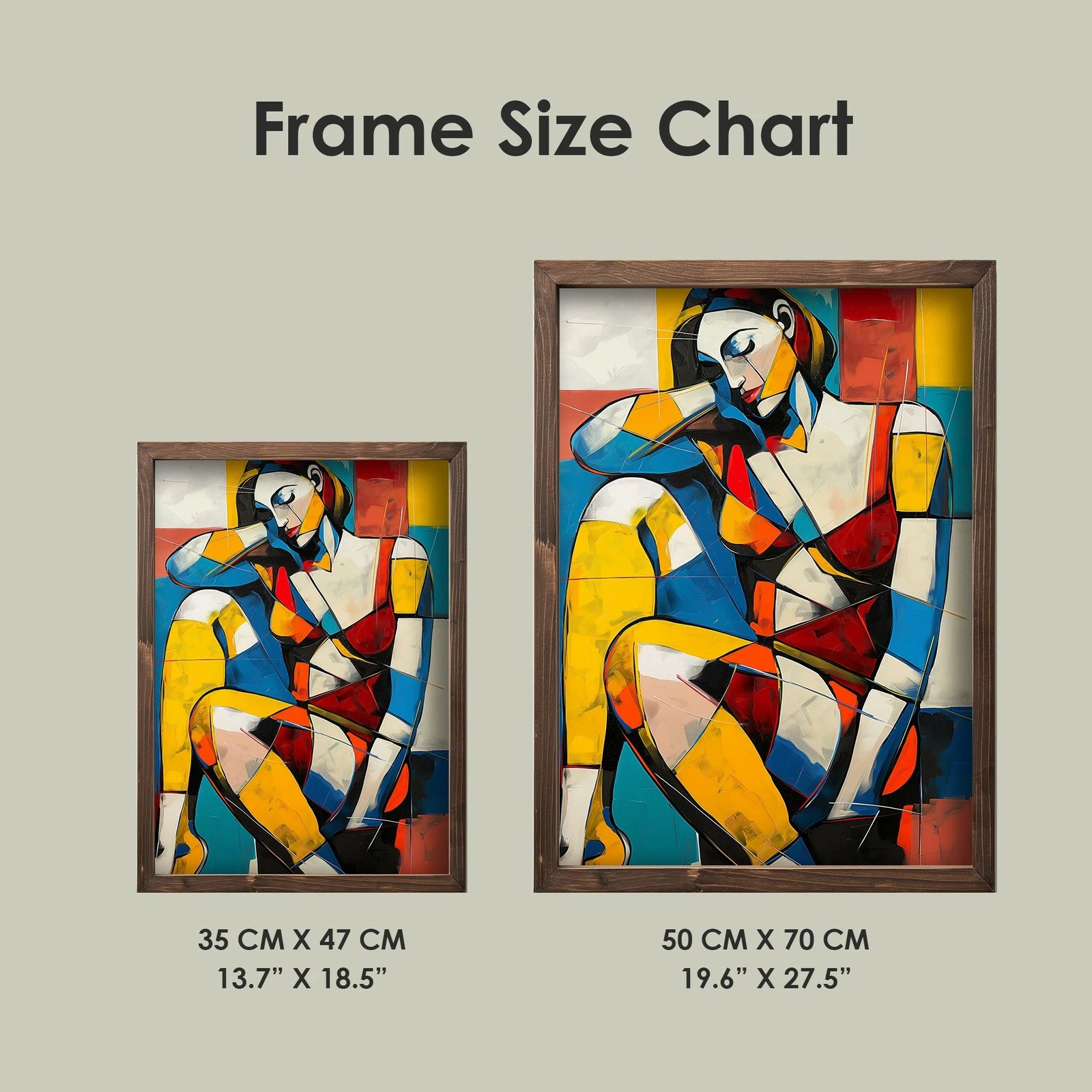 Pikturë dekorative me kornizë MDF, Wallity, TUN013-XL, shumëngjyrëshe, 50x70x3.5cm