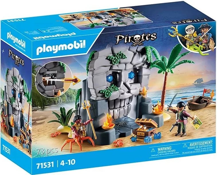 Set lodrash Playmobil Pirates Skull Island 71531 me figura dhe 73 pjesë
