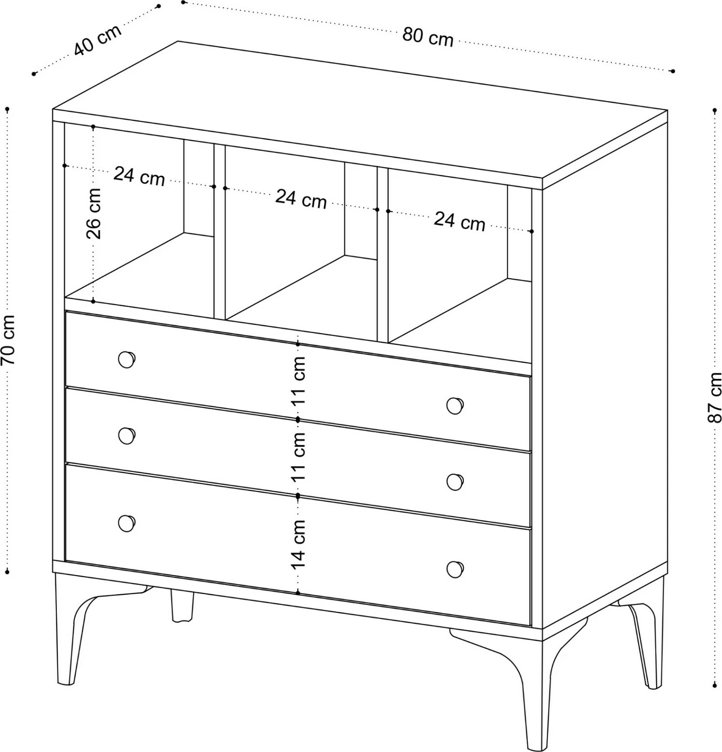Komodë Hanah Home, ngjyrë lisi, Nevada v2