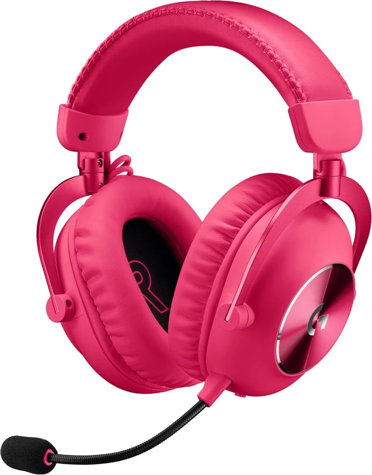 Kufje gaming me mikrofon, Logitech Pro X 2 Lightspeed 981-001275, pa kabllo, over-ear, Magenta
