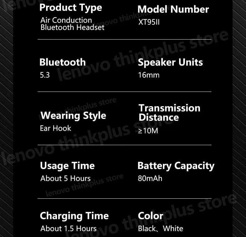 Dëgjuese Lenovo Live Pods XT95II, të zeza