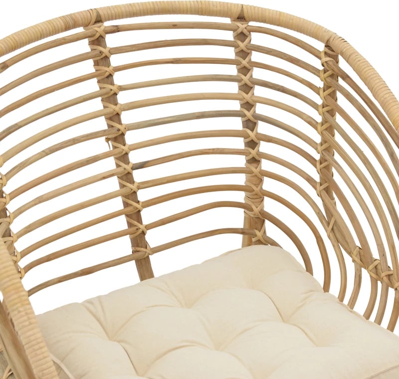 Karrige Inart prej druri natyral me jastëk 71x46x80cm