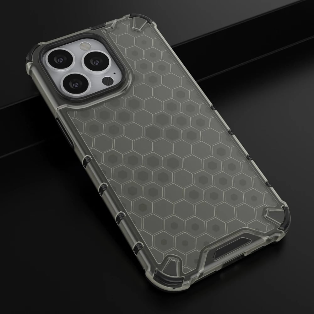 Mbështjellës Hurtel Honeycomb Case për iPhone 13 Pro, i zi