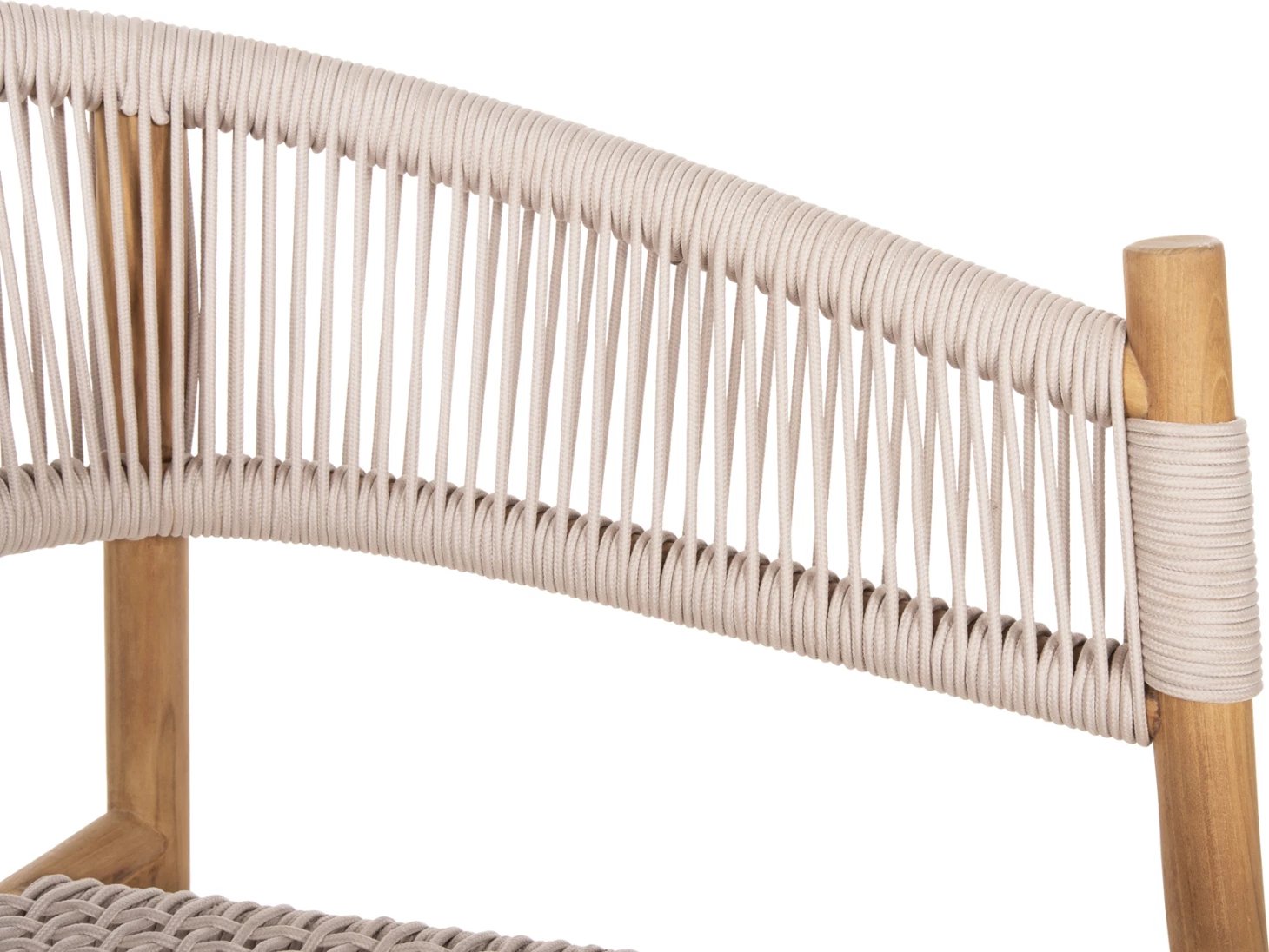 Karrige ngrënie me krahë IRVING FH9763 dru teak ngjyrë natyrale dhe litar bezhë 60x55x78H cm