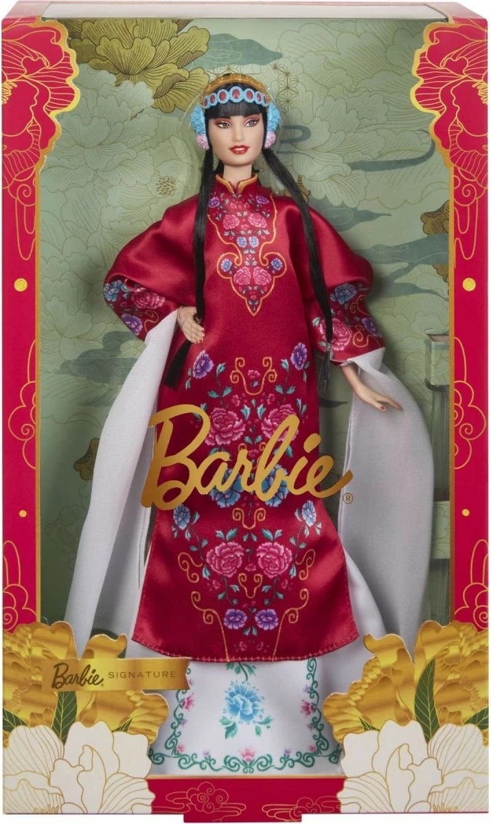 Kukull koleksionuese Barbie Signature Lunar New Year HRM57, e kuqe