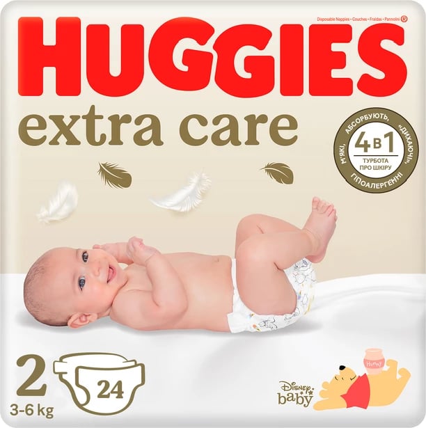 Pelena për bebe Huggies Extra Care, 24 copë