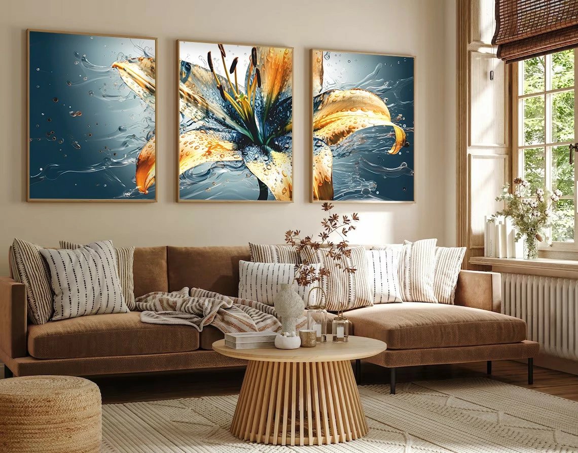 Pikturë dekorative me kornizë MDF (3 pjesë), Wallity, Huhu219, 30x40 cm