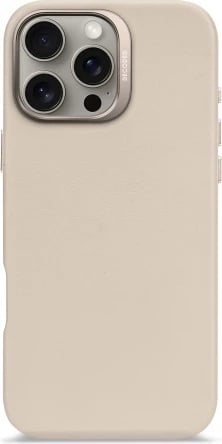 Mbështjellës Decoded Leather Backcover me MagSafe për iPhone 16 Pro Max, bezhë