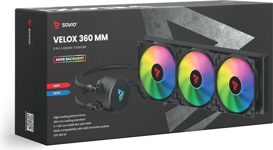 Ftohje me ujë për procesor Savio VELOX 360mm, ARGB