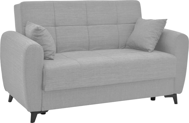 Set salloni 2 pjesë Lincoln, stof ngjyrë hiri e çelët