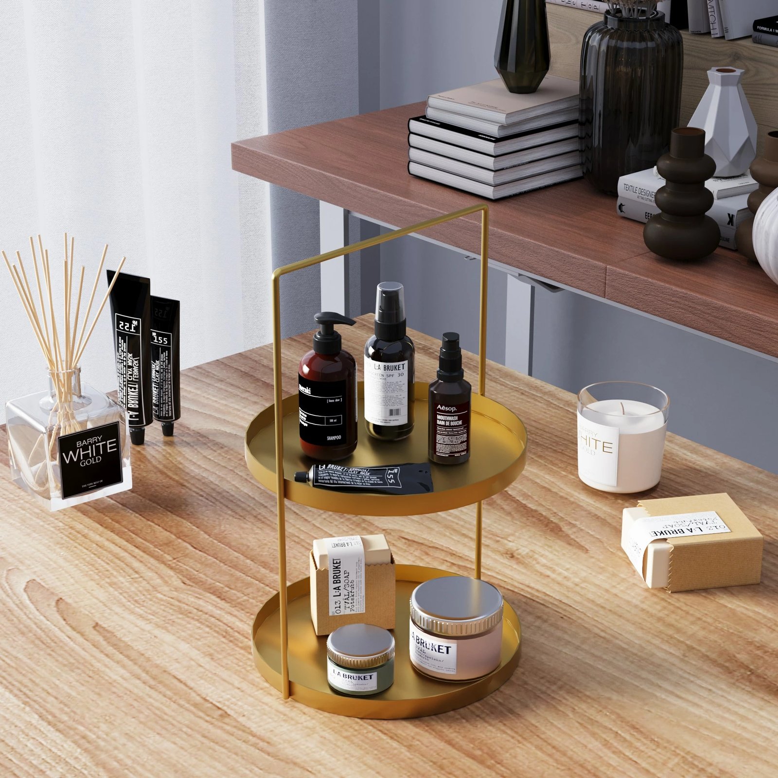 Aksesor dekorativ metalik, ngjyrë ari, dizajn Aberto, Tılos-B