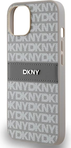 Mbështjellës DKNY Mono Stripe & Metal Logo për iPhone 15/14/13, 6.1", Bezhe