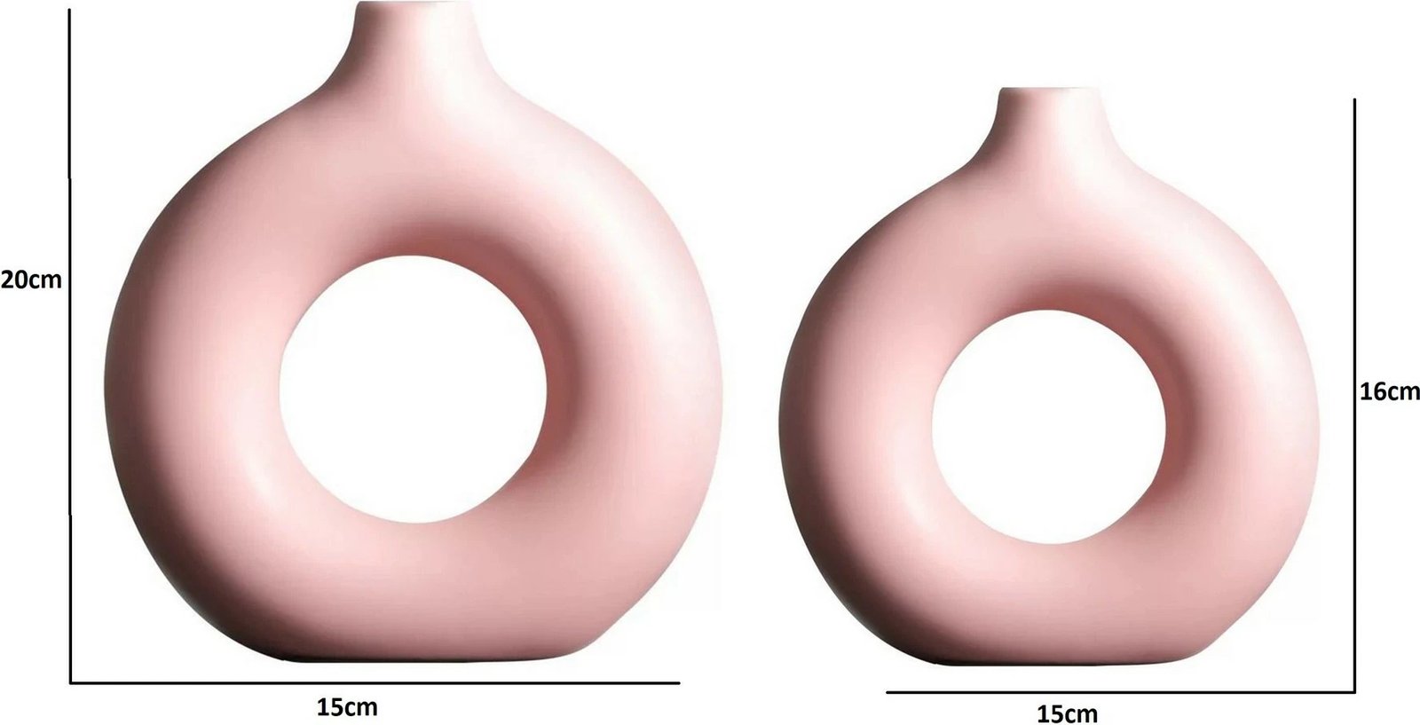 Set vazo Evila Originals, stil skandinav, ngjyrë rozë, halka Set vazo Evila Originals, stil skandinav, ngjyrë rozë, halka