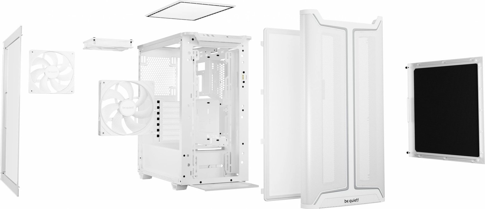 Kasë be quiet Pure Base 501 DX, Midi Tower, e bardhë, me dritare xhami dhe RGB