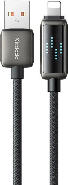 Kabllo Mcdodo CA-5250 USB-A në Lightning, 1.2m, me ekran LED, e zezë
