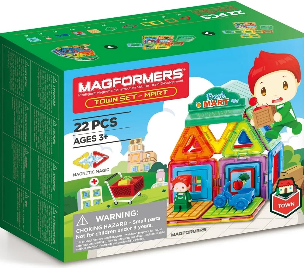 Set ndërtimi Magformers Town Set - Mart, 22 pjesë, Shumëngjyrësh