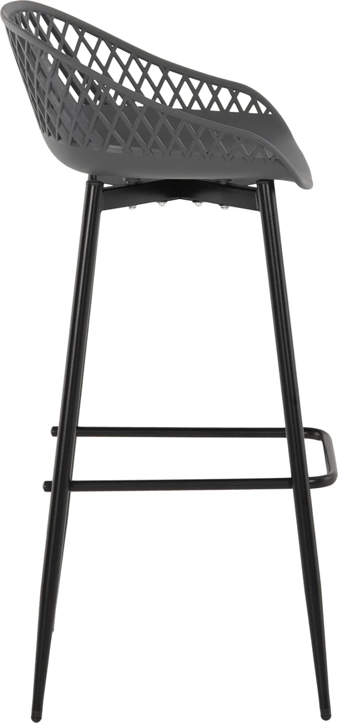 Karrige për bar AVAYA FH8686.20, polipropilen gri, këmbë metalike të zeza, 46x48x99H cm