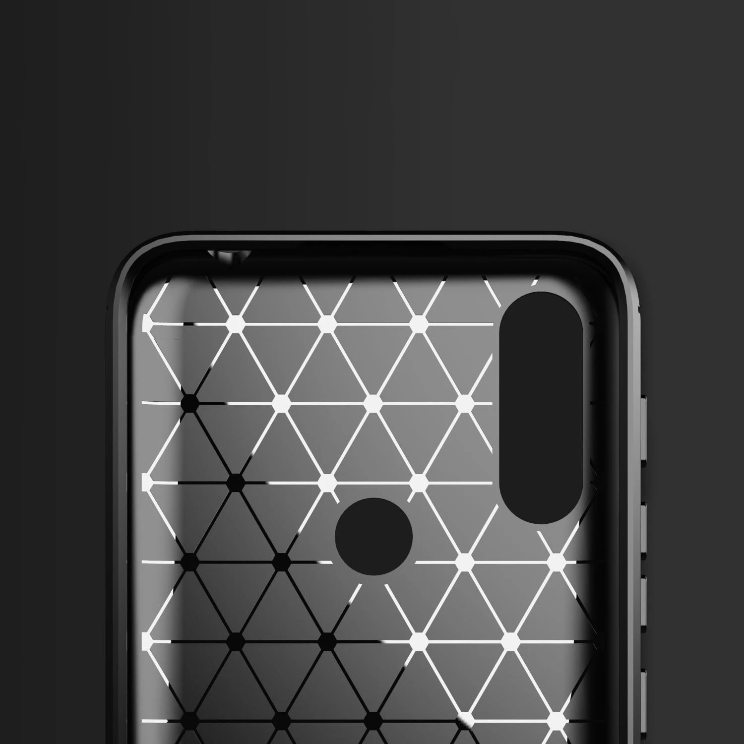 Mbështjellës Hurtel Carbon Case për Motorola Moto E7i Power, i zi
