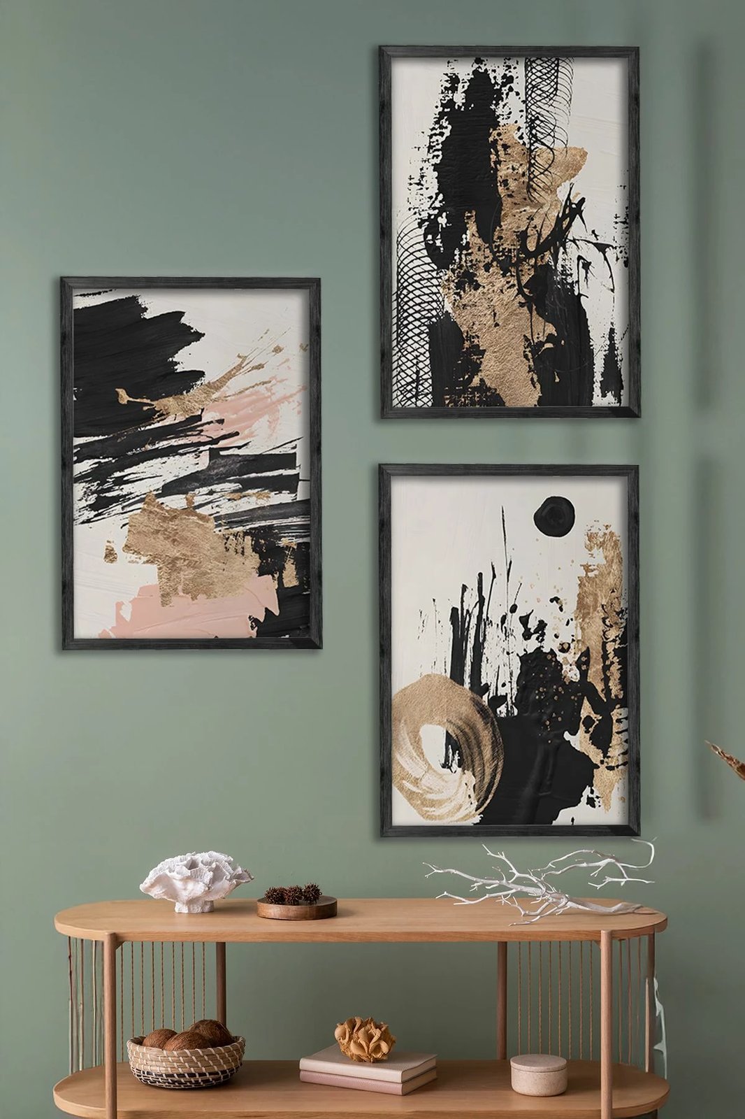 Pikturë dekorative me kornizë (3 copë), Wallity, Ersy3Syhcrv72