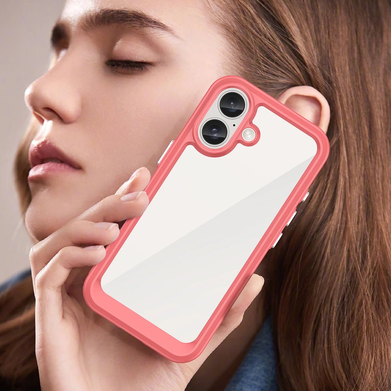 Mbështjellës Hurtel Outer Space Case për iPhone 16 Plus, kuqe