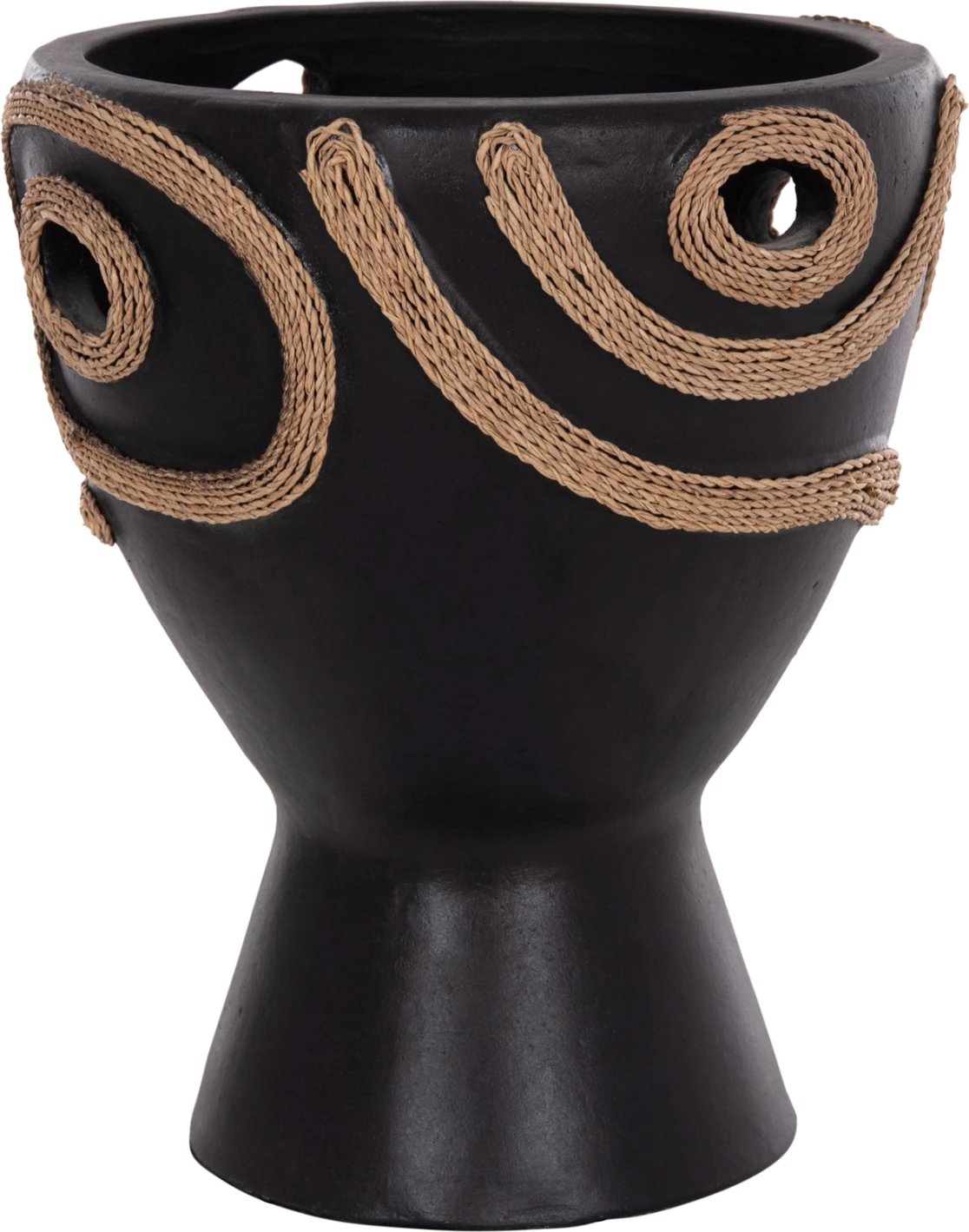 Vazo dekorative tavoline DEAN, terrakotë e zezë, FH4678.01, 23x29cm Vazo dekorative tavoline DEAN, terrakotë e zezë, FH4678.01, 23x29cm