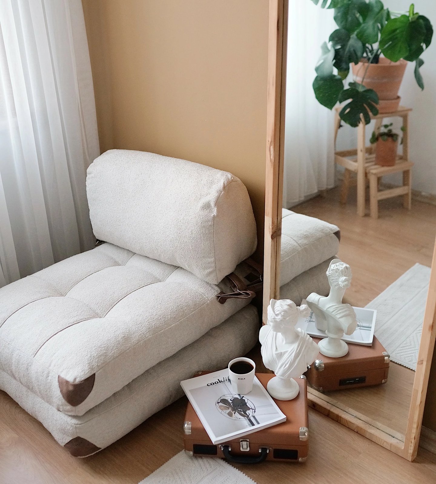 Krevati-kolltuk një vendësh, Atelier del Sofa, Teddy Fold, krem