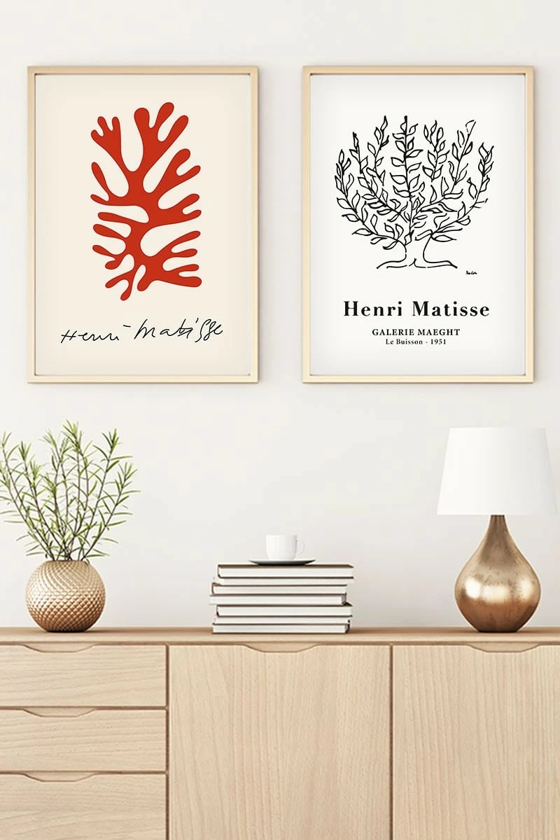 Piktura dekorative me kornizë MDF (2 copë), Wallity, Huhu183, 20x30cm