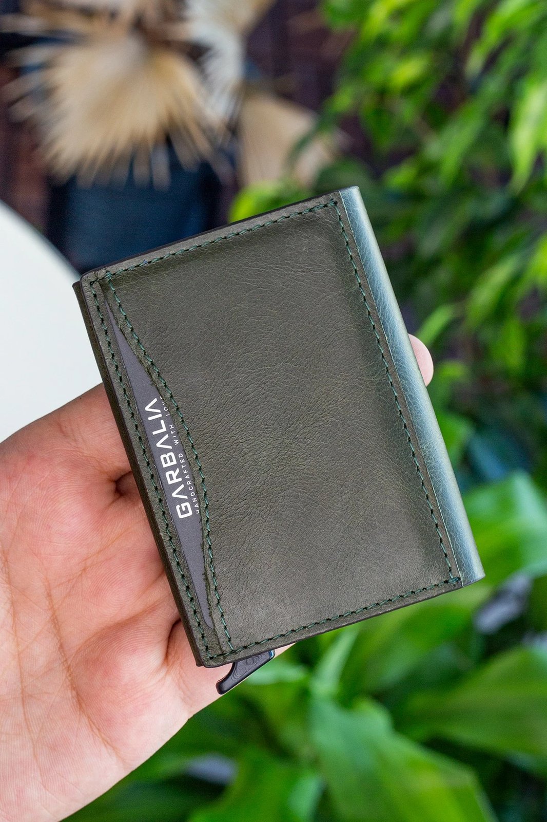 Mbajtës kartelash Zoozie Bags, ngjyrë e gjelbër, Smokey