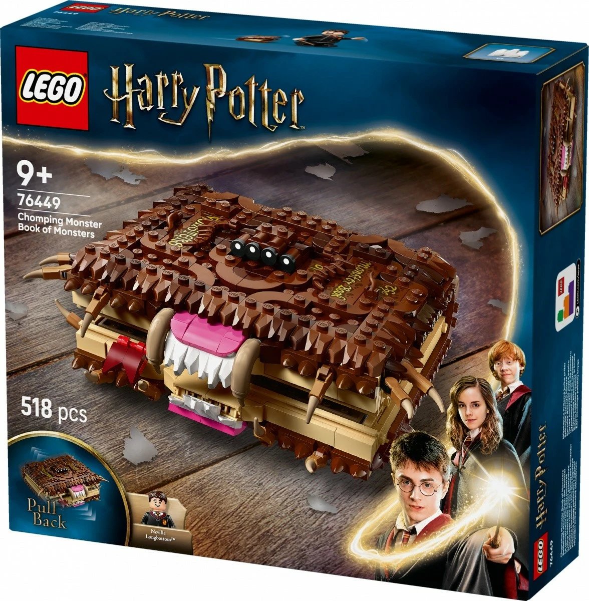 Set LEGO Harry Potter 76449, The Monster Book of Monsters me dhëmbë, 518 pjesë