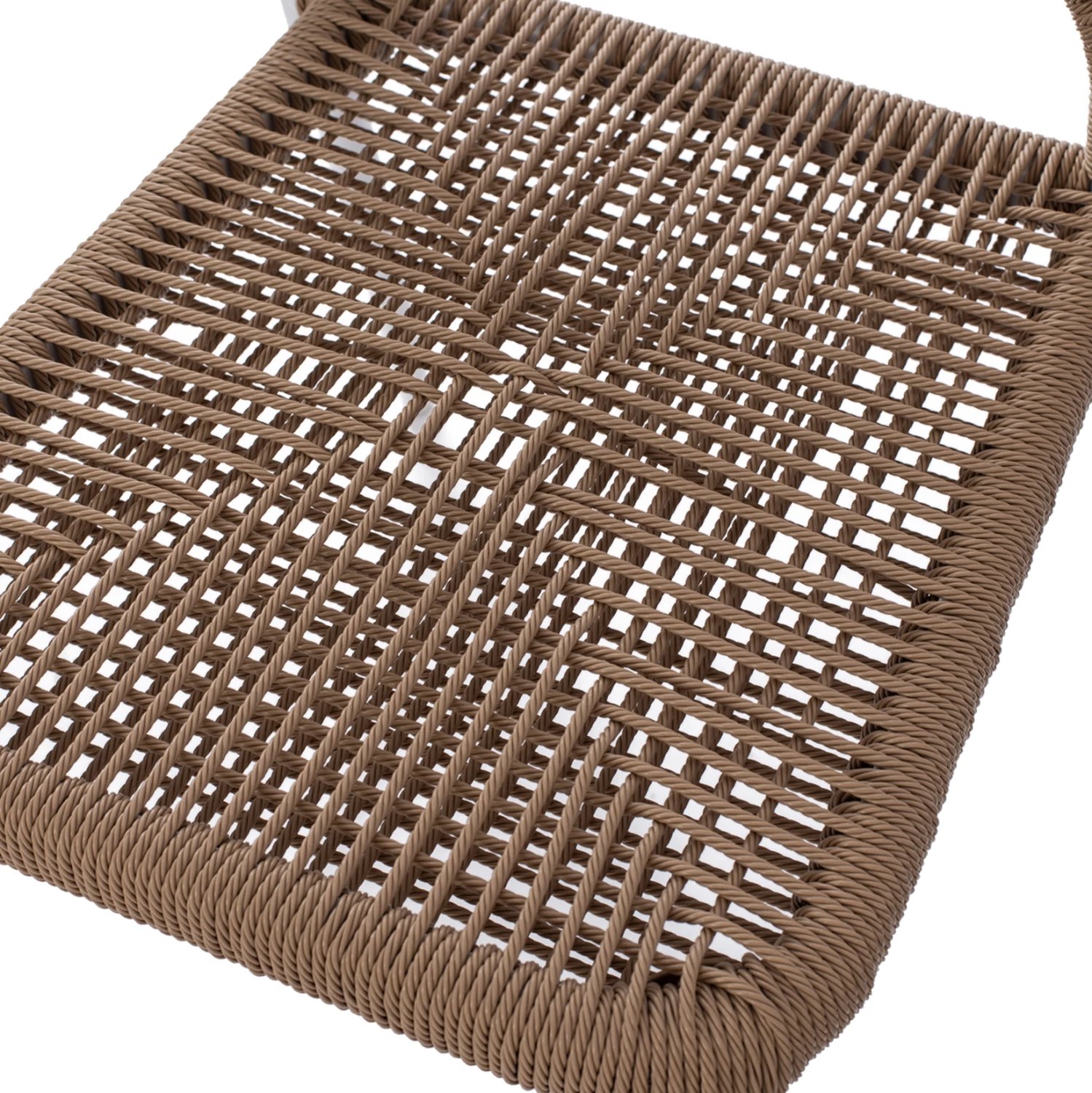 Karrige alumini e bardhë me litar PE bezhë FH5770.01 45x63x82 cm