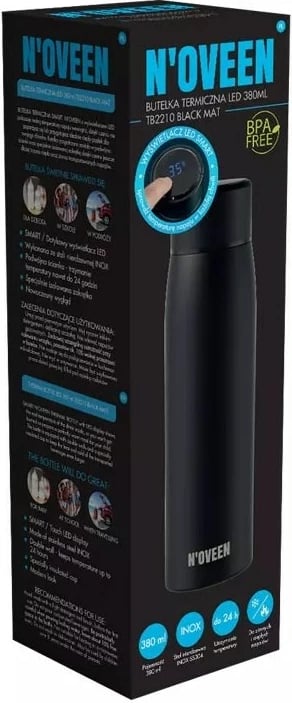 Shishe termike N'oveen TB2210, 380 ml, LED, E zezë