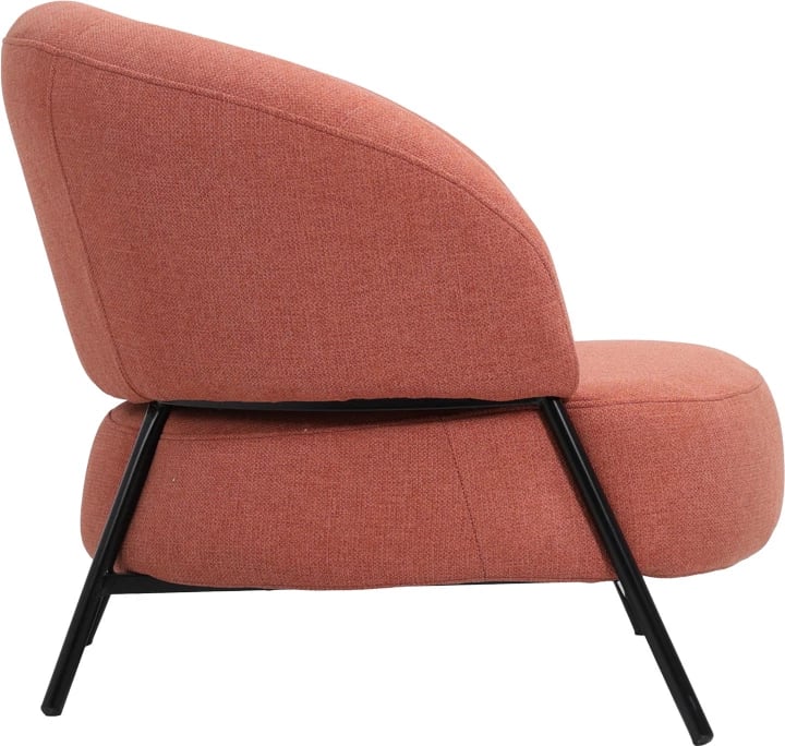 Fotel Jennie, material terakote, këmbë metalike të zeza, 84x84x71.5cm