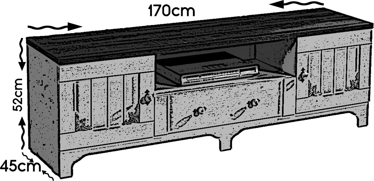 Komodë TV Hanah Home, Gazel, e bardhë dhe kafe