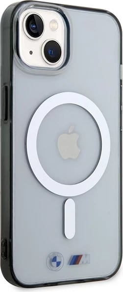 Mbështjellës BMW Silver Ring MagSafe për iPhone 14 6.1", transparent