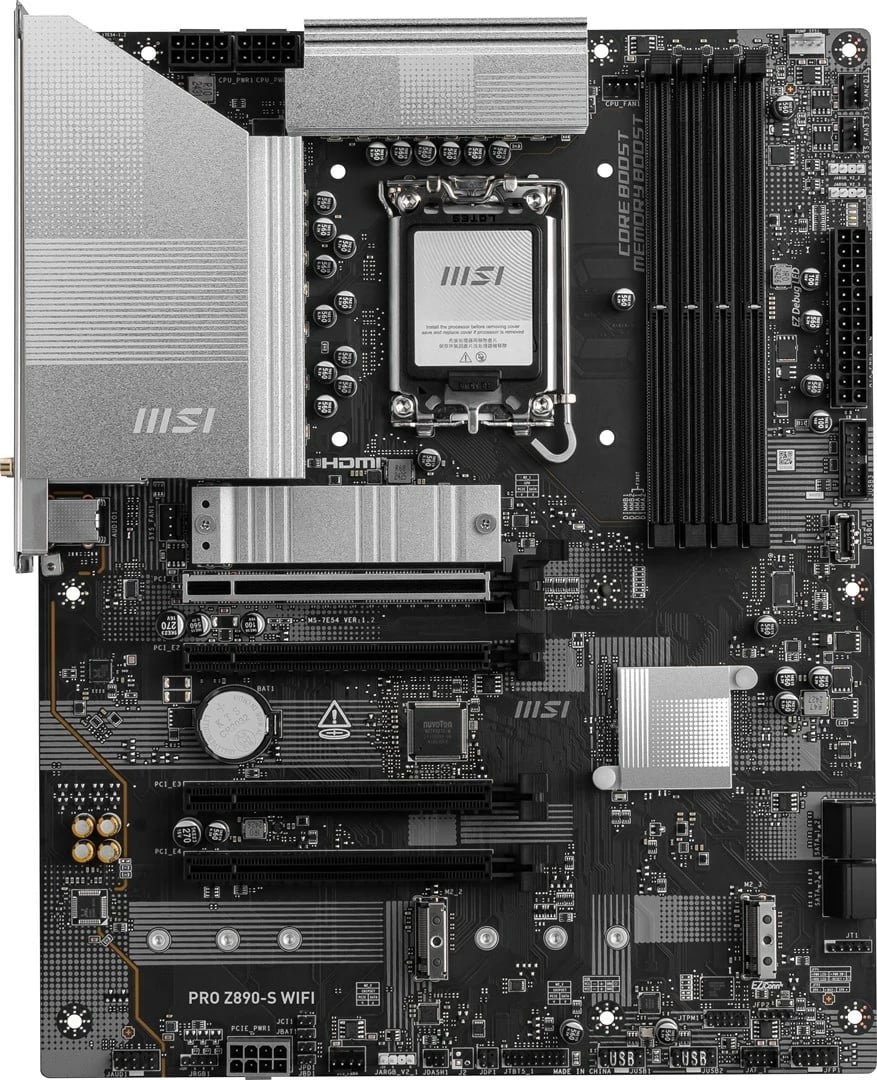Pllakë amë MSI PRO Z890-S WIFI, Intel Z890, Socket LGA 1851, ATX, E zezë