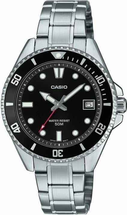 Orë dore për meshkuj Casio, argjendtë e zezë