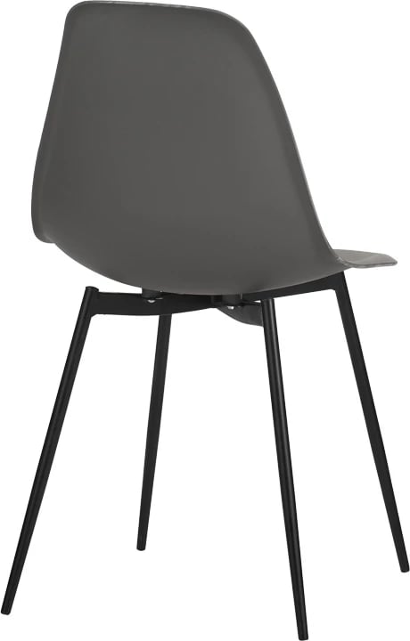 Karrige Ballen, 4 copë, polipropilenë, këmbë metalike të zeza, antracit, 41.5x53x84.5cm