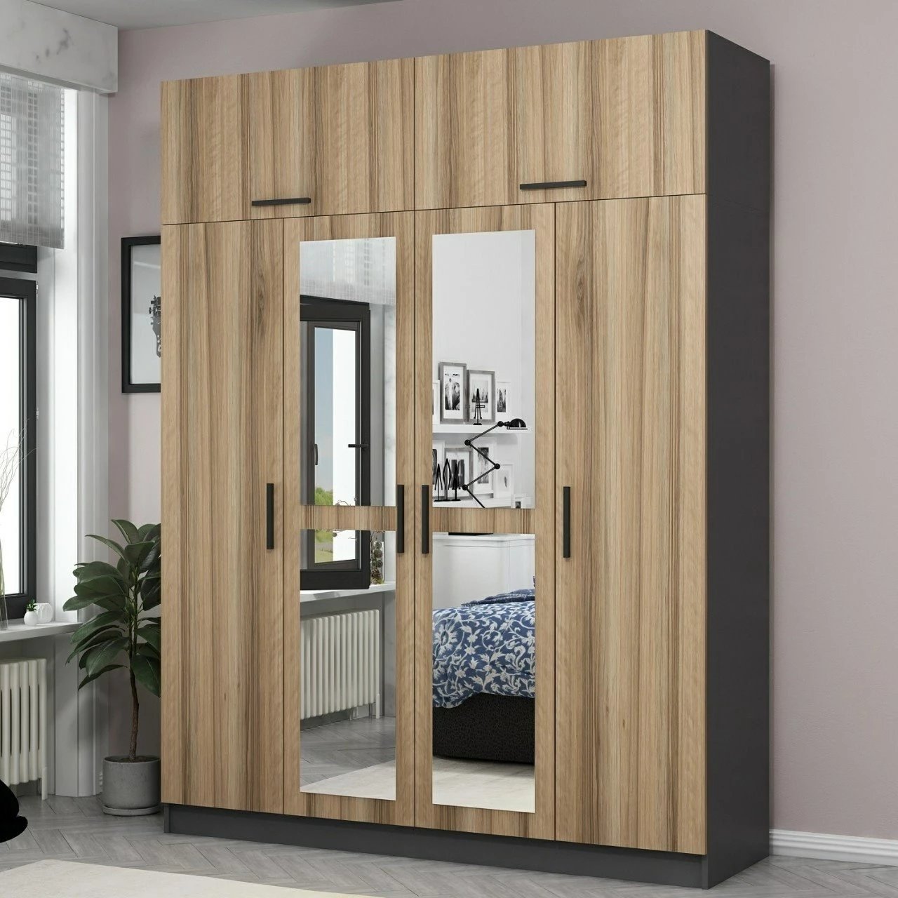 Dollap rrobash Skye Decor, ngjyrë dore, 5210