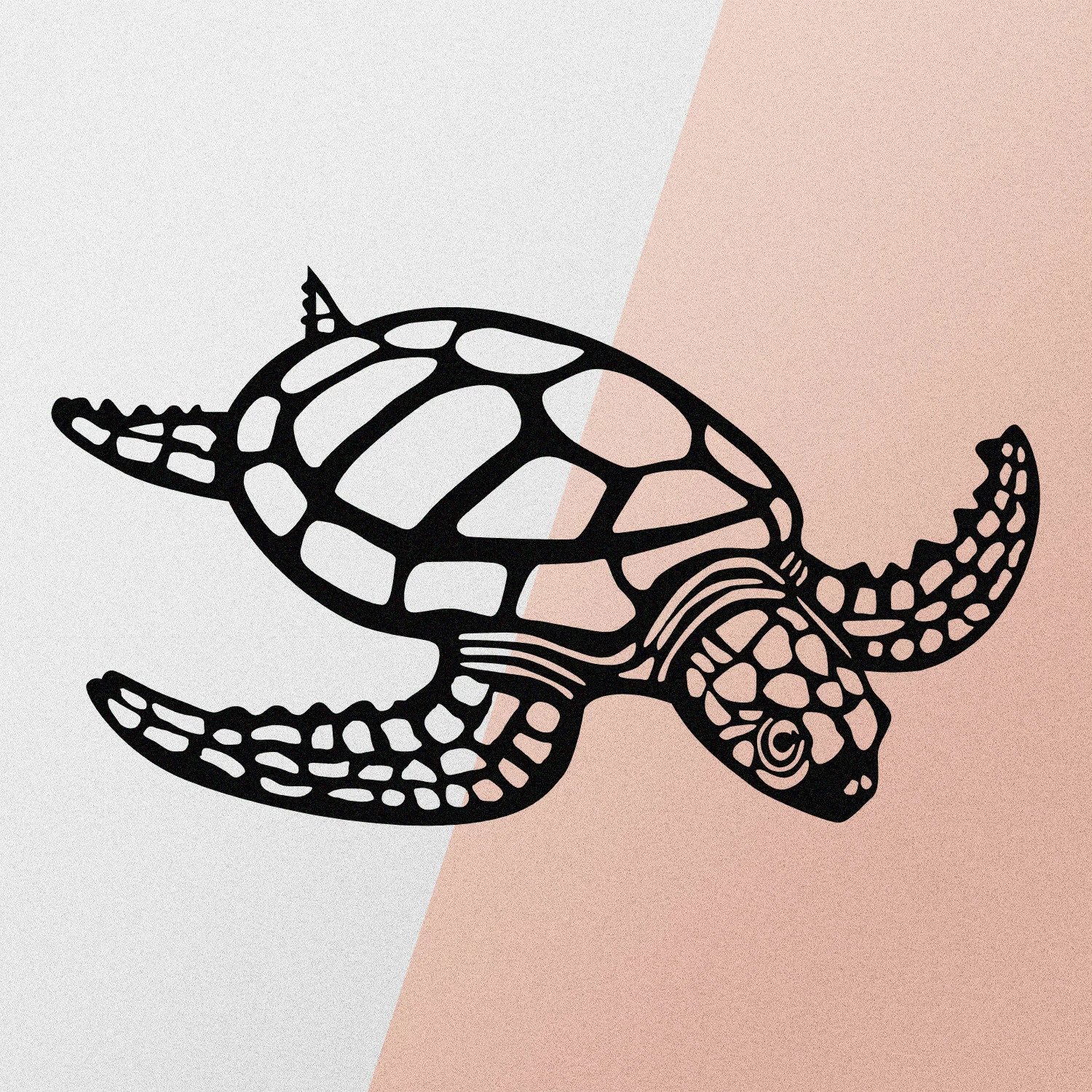 Aksesor dekorativ metalik për mur, Wallity, breshkë Caretta Caretta