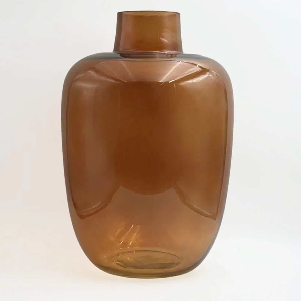 Vazo qelqi VIDRIO, ngjyrë karamel, 25x25x38cm
