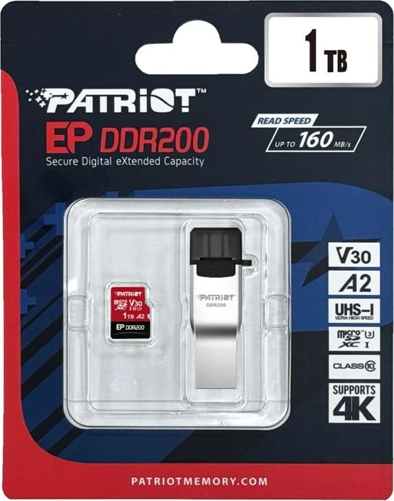 Kartë memorie Patriot Memory EP DDR200 MicroSDXC 1TB, Kuqe