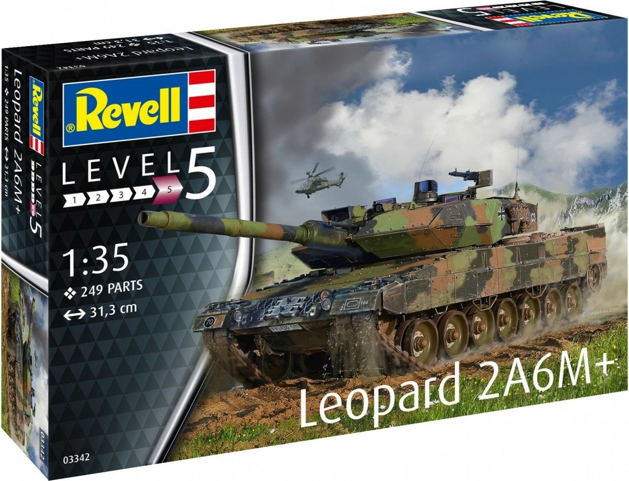 Model plastik tank Revell Leopard 2 A6M+, 1:35, 249 pjesë Model plastik tank Revell Leopard 2 A6M+, 1:35, 249 pjesë