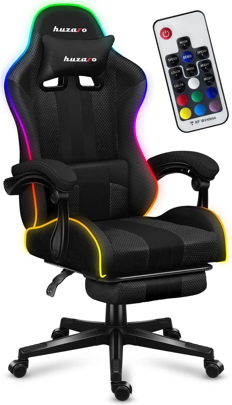 Karrige për gaming Huzaro Force 4.7, RGB Mesh, e zezë 