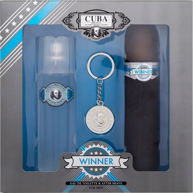 Set Eau de Toilette dhe Aftershave për meshkuj Cuba 100ml me Key Ring