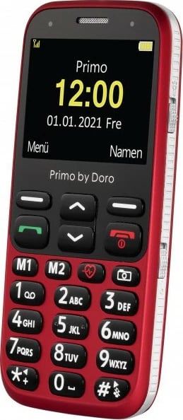 Celular Doro Primo 368, Bar, Single SIM, 5.84 cm (2.3"), 3 MP, 1000 mAh, Zi, Kuq