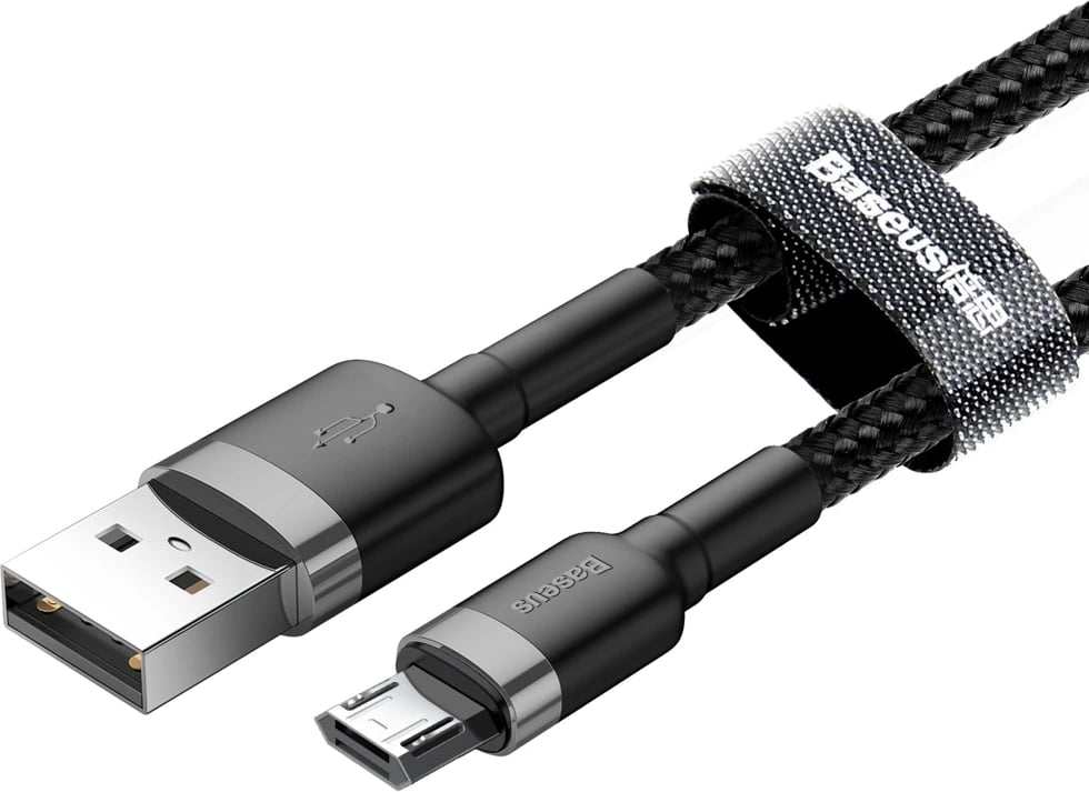Kabllo Baseus Cafule CAMKLF-BG1, USB-A në micro USB, 1m, e zezë-gri